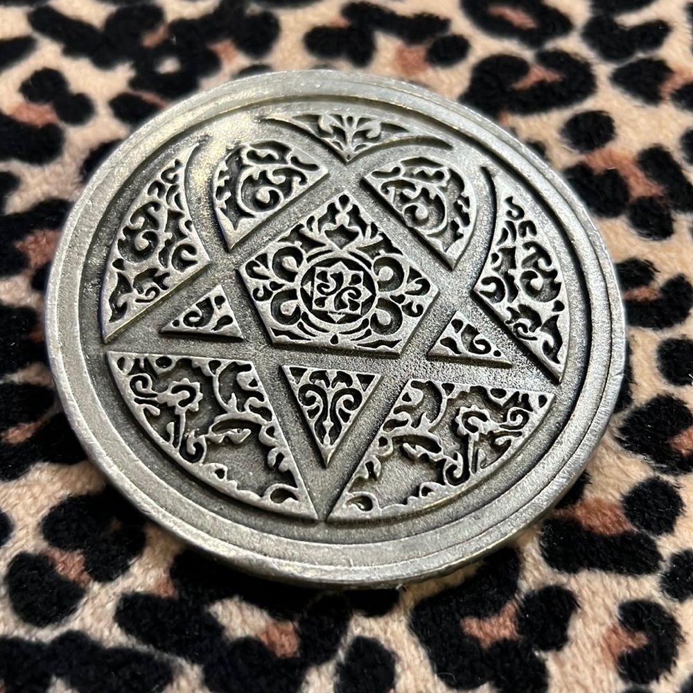 COPY - COPY - HIM 2004 SILVER PEWTER WICCAN BELT BUCKLE